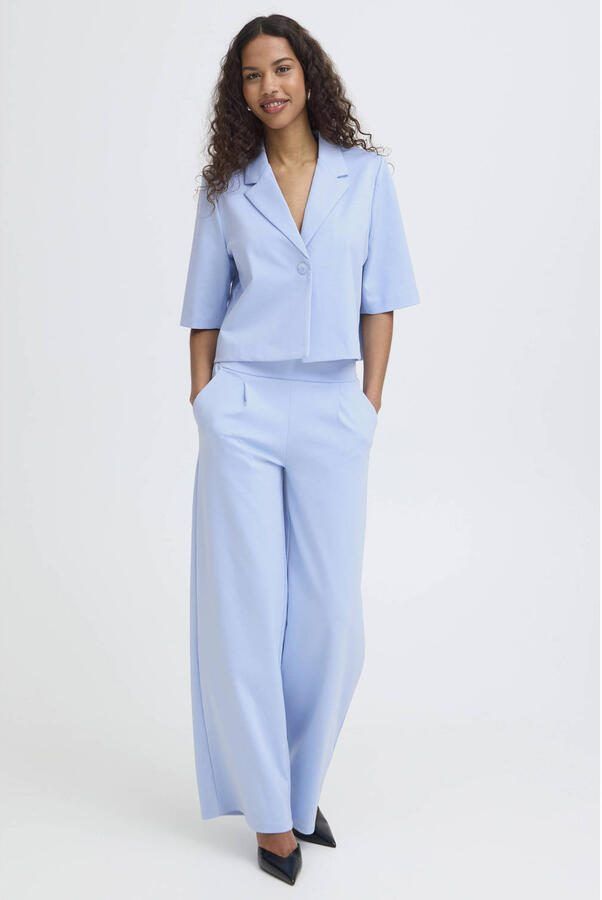 ICHI cropped blazer lichtblauw - Foto 3