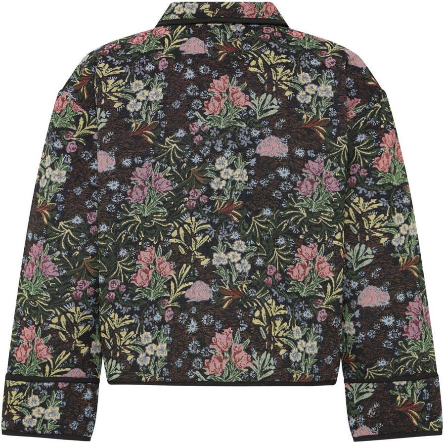 ICHI gebloemde jacket zwart meerkleurig - Foto 2