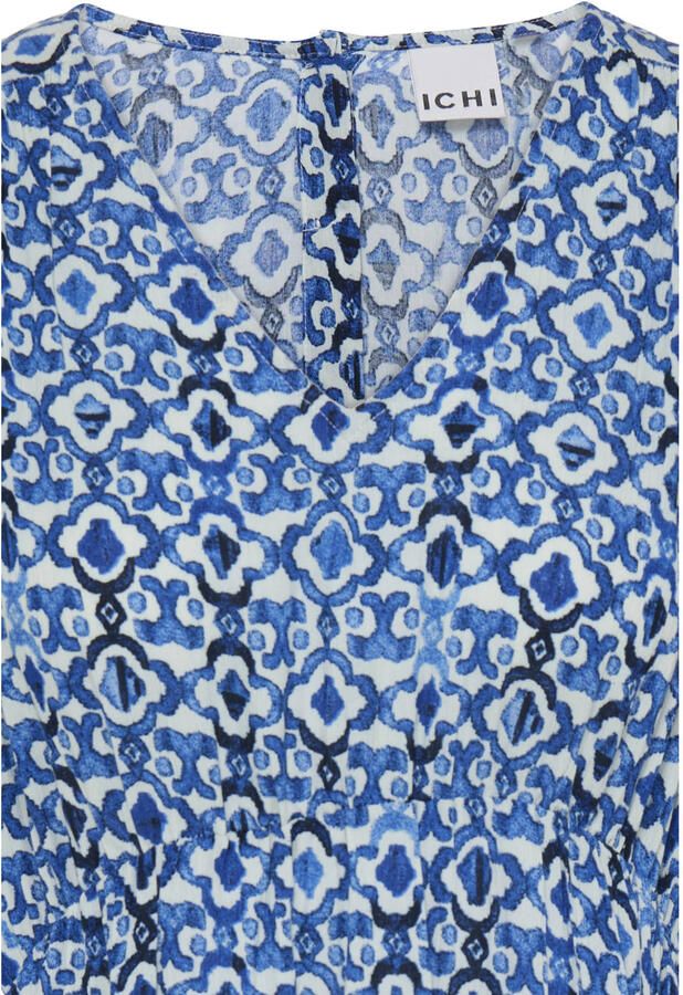 ICHI gebloemde midi jurk blauw - Foto 2