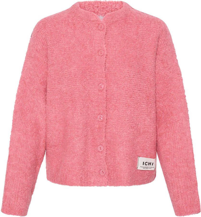 ICHI gebreid vest met wol roze