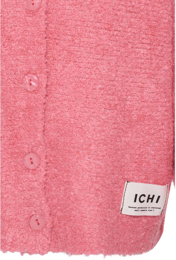 ICHI gebreid vest met wol roze - Foto 2