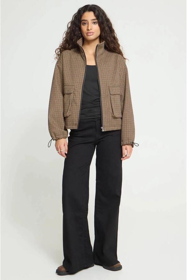 ICHI geruite jacket bruin - Foto 3