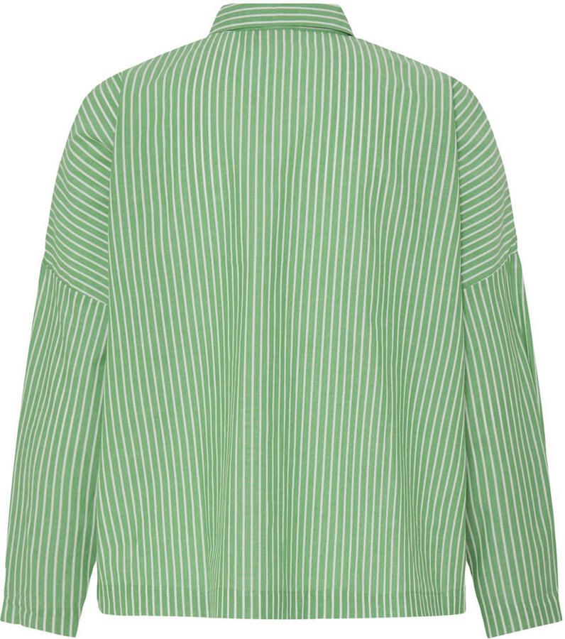 ICHI gestreepte blouse groen - Foto 2