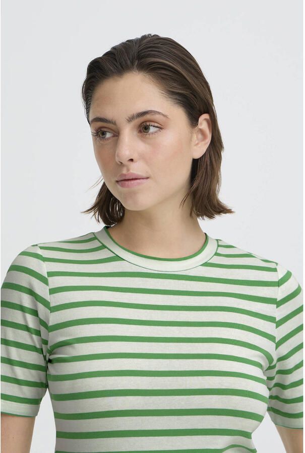 ICHI gestreepte top groen