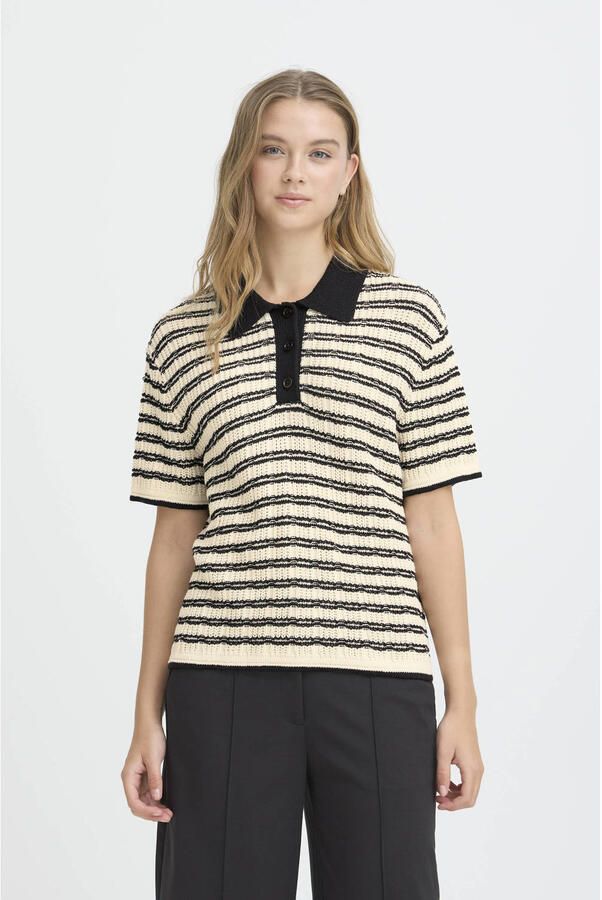 Ichi Wide fit stoffen broek met viscose model 'Kate'