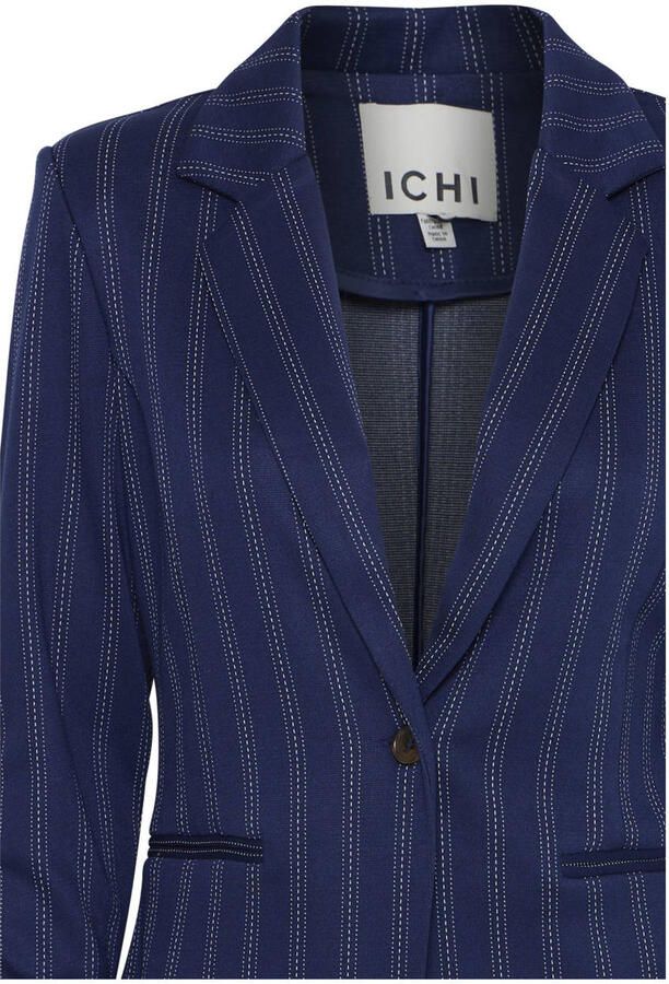 ICHI getailleerde blazer donkerblauw - Foto 3