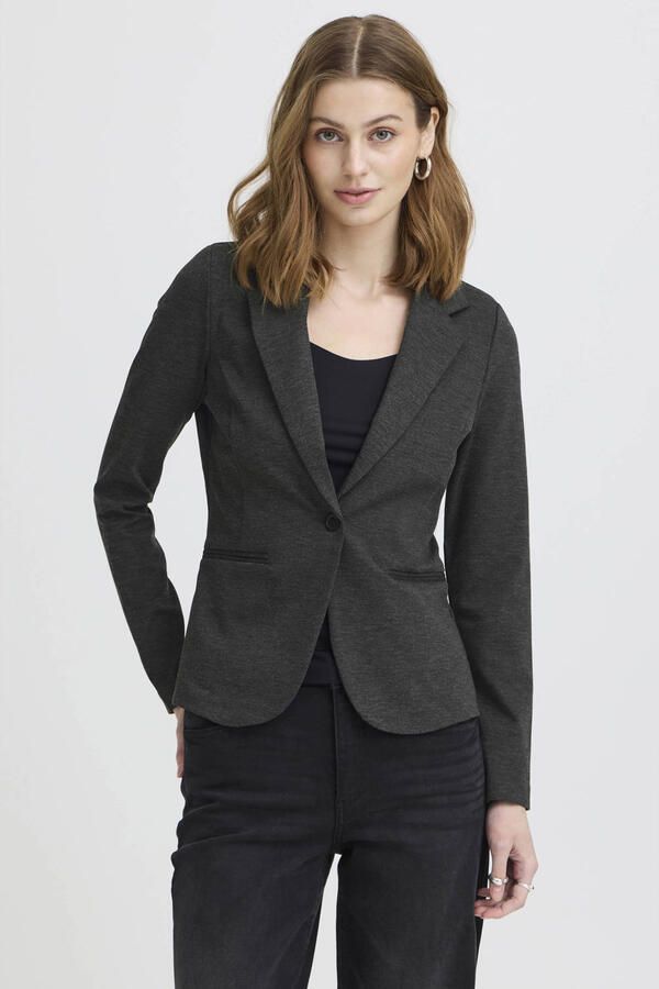 Ichi Dames Blazer Herfst Winter Collectie Gray Dames