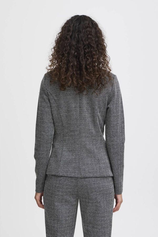 ICHI getailleerde blazer IHKATE JACQUARD grijs - Foto 2