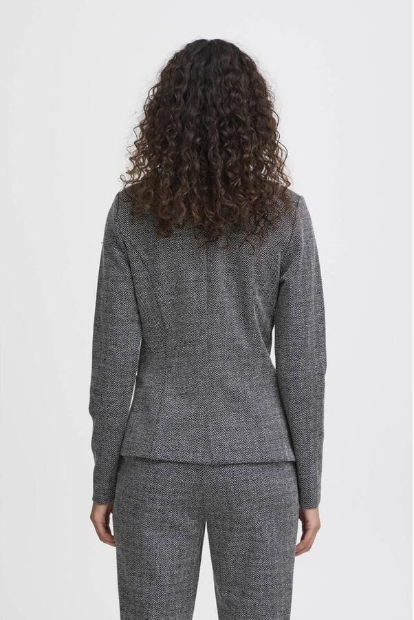 ICHI getailleerde blazer IHKATE JACQUARD grijs - Foto 2