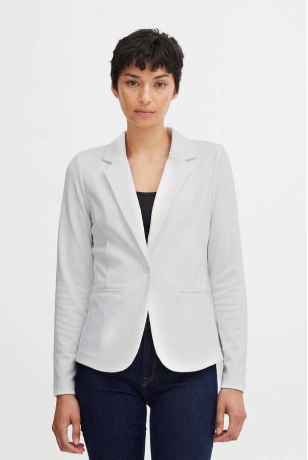 Ichi Klassieke getailleerde jas met één knoop in rekbare en zachte stof White Dames - Foto 2