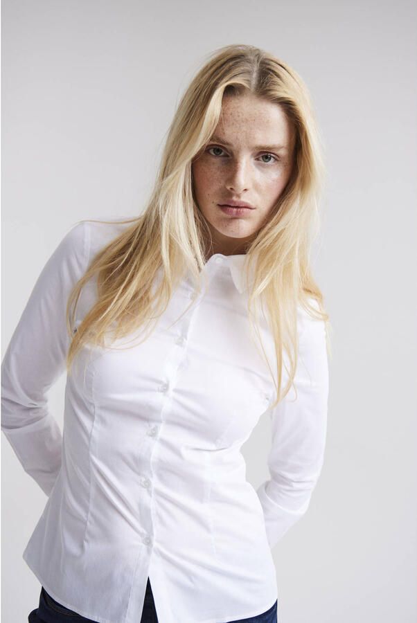 Ichi Klassieke Witte Blouse White Dames - Foto 3