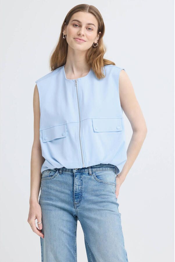 ICHI gilet lichtblauw