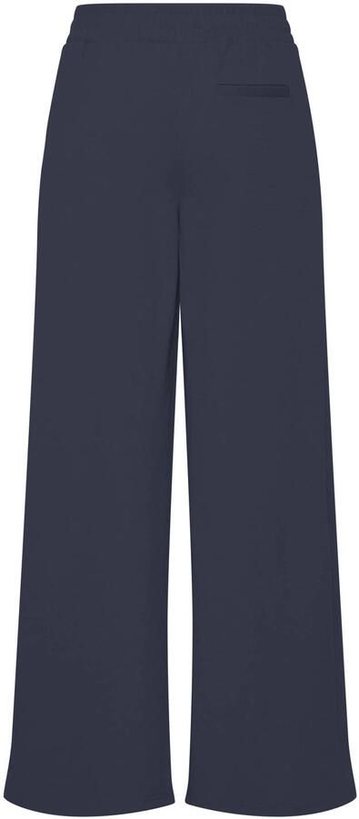 ICHI high waist wide leg pantalon IHKATE SUS LONG WIDE van polyester donkerblauw