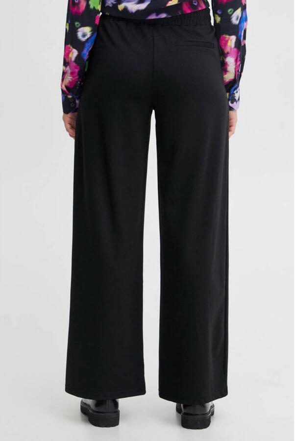 ICHI high waist wide leg pantalon IHKATE SUS LONG WIDE van polyester zwart - Foto 2