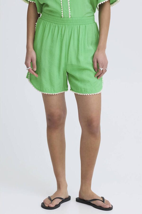 ICHI high waist casual short groen - Foto 2