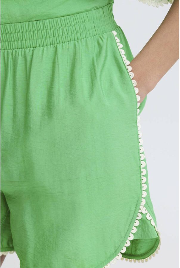ICHI high waist casual short groen