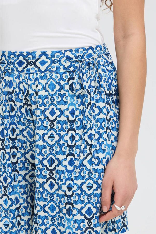 ICHI high waist gebloemde casual short blauw - Foto 3
