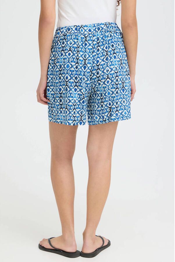ICHI high waist gebloemde casual short blauw - Foto 2