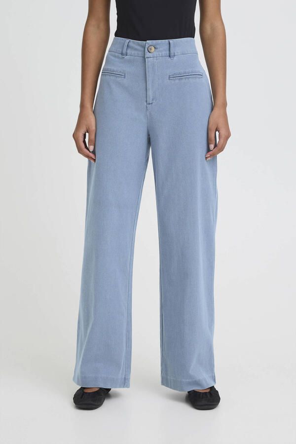 ICHI high waist wide leg jeans light blue denim