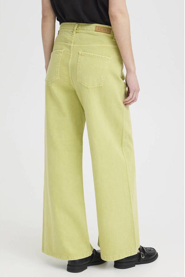 ICHI IHMIJALLA JA high waist wide leg jeans lichtgroen - Foto 2