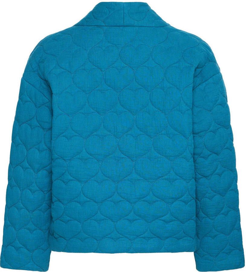 Ichi Gewatteerde Jas Marokkaans Blauw Stijlvolle Zakken Blue Dames