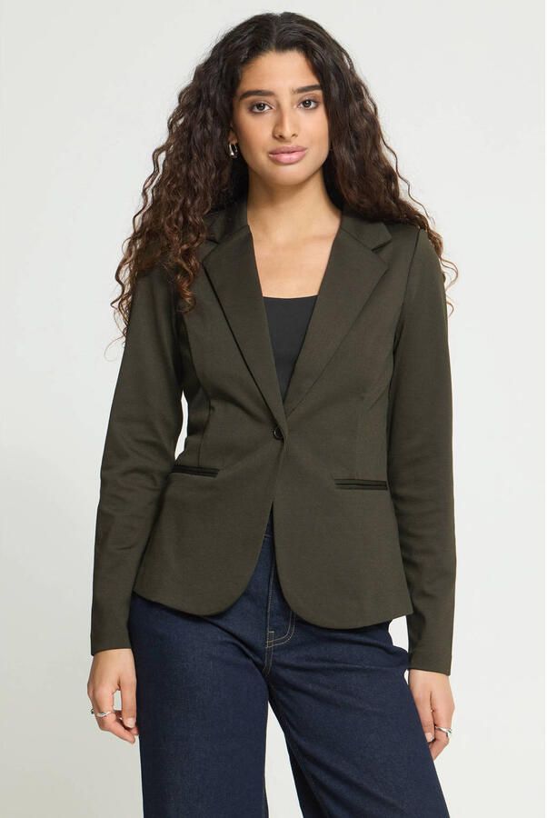Ichi Slim fit blazer met paspelzakken model 'KATE'