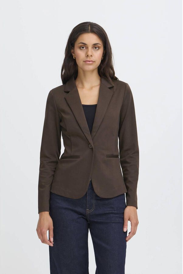 Ichi Slim fit blazer met paspelzakken model 'KATE' - Foto 3