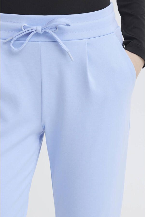 ICHI jersey regular waist casual broek lichtblauw - Foto 2