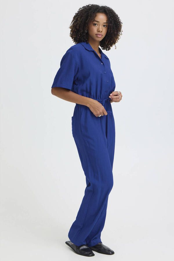 ICHI jumpsuit blauw - Foto 3