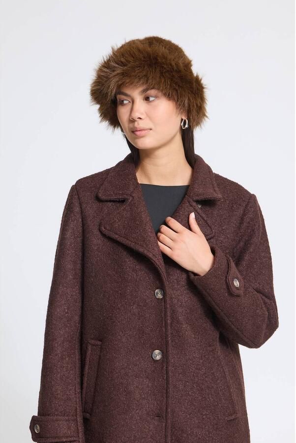 Ichi Muts met knus imitatiebont model 'IHEBNA HOOD'