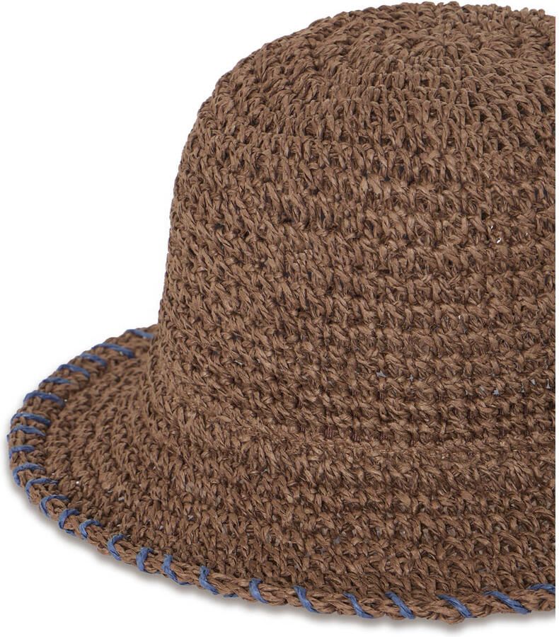 ICHI raffia hoed bruin - Foto 2