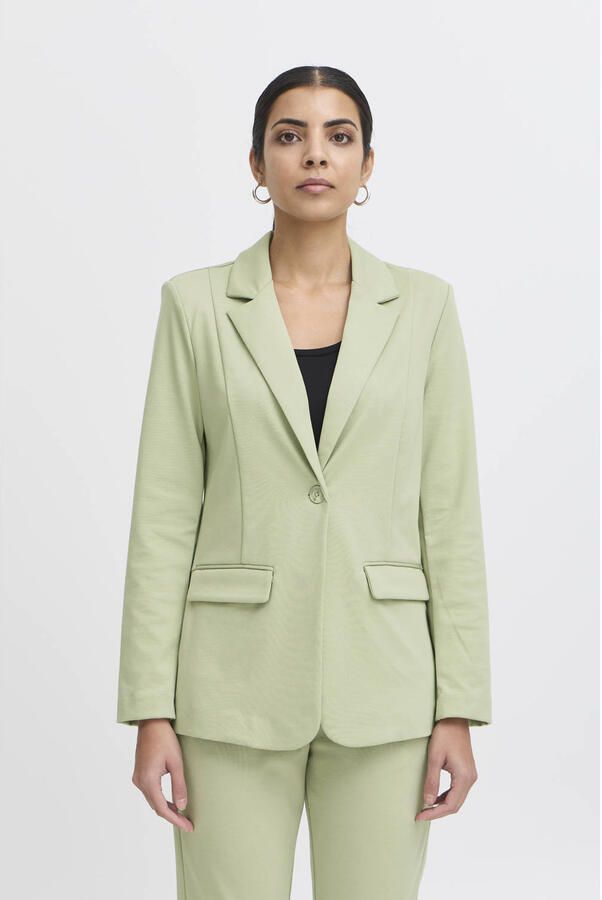 Ichi Elegante Blazer Jas Thee Kleur Green Dames