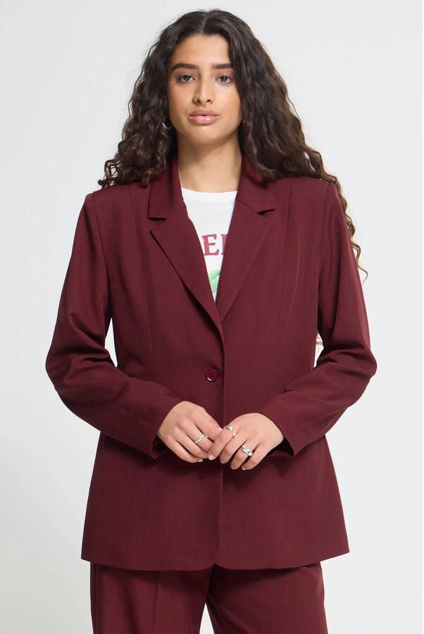 ICHI regular fit blazer donkerrood