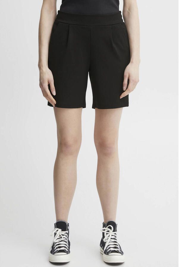 Ichi Regular fit korte broek met bandplooien model 'Kate' - Foto 3