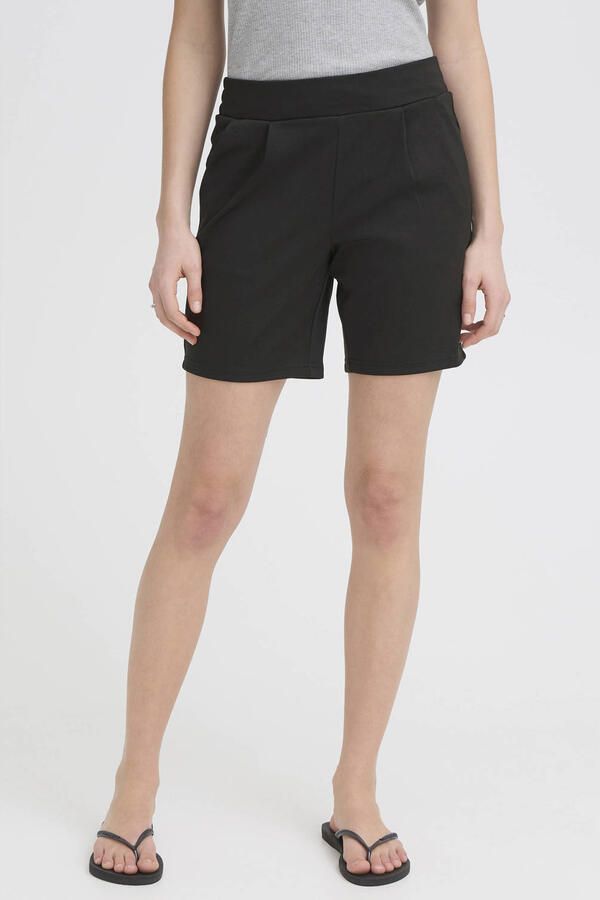 Ichi Regular fit korte broek met bandplooien model 'Kate' - Foto 4