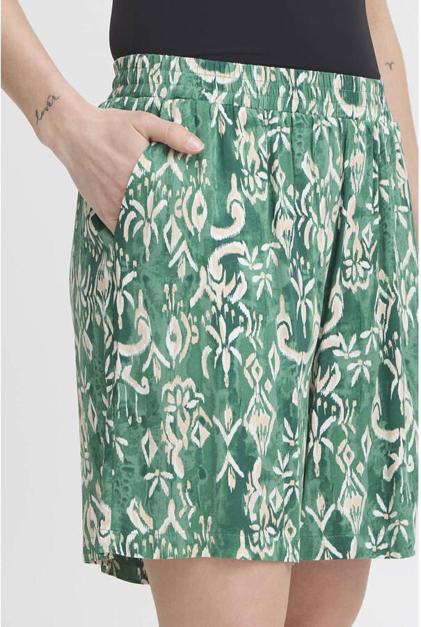 ICHI relaxed regular waist casual short groen - Foto 2