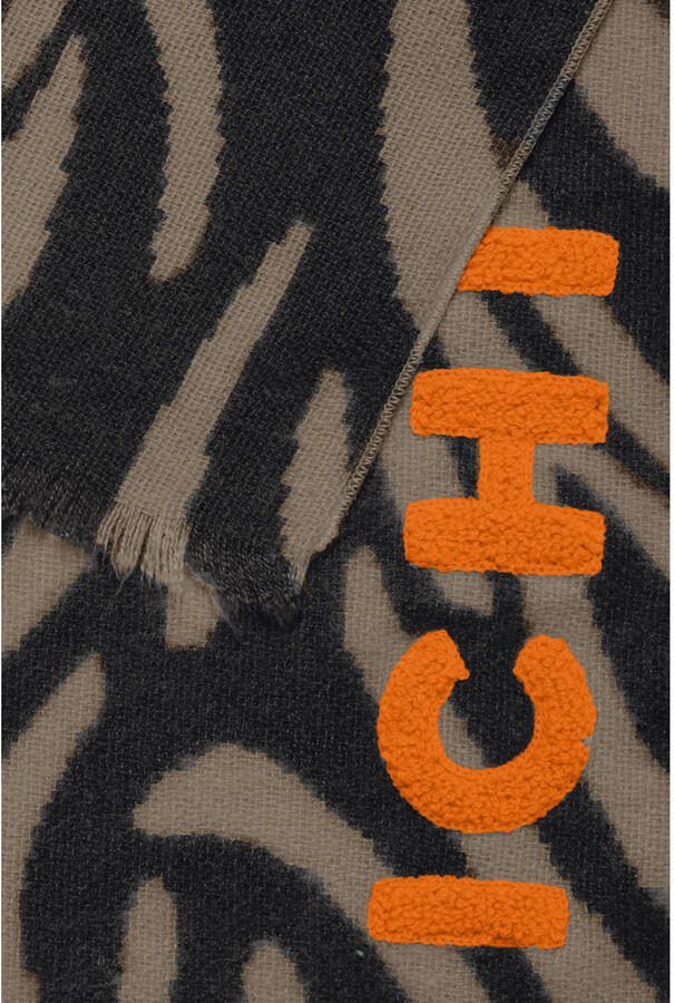 ICHI sjaal IALEANE zwart beige - Foto 2