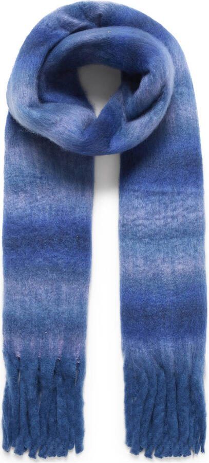 ICHI sjaal met franjes IALORNI blauw
