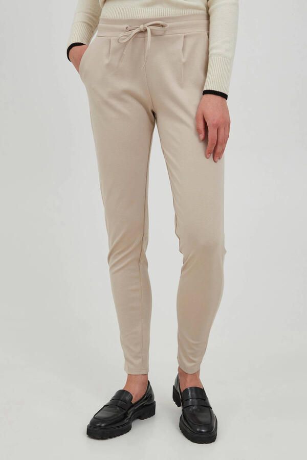 Ichi Beige Lace-Fastening Enkellange Broek Beige Dames