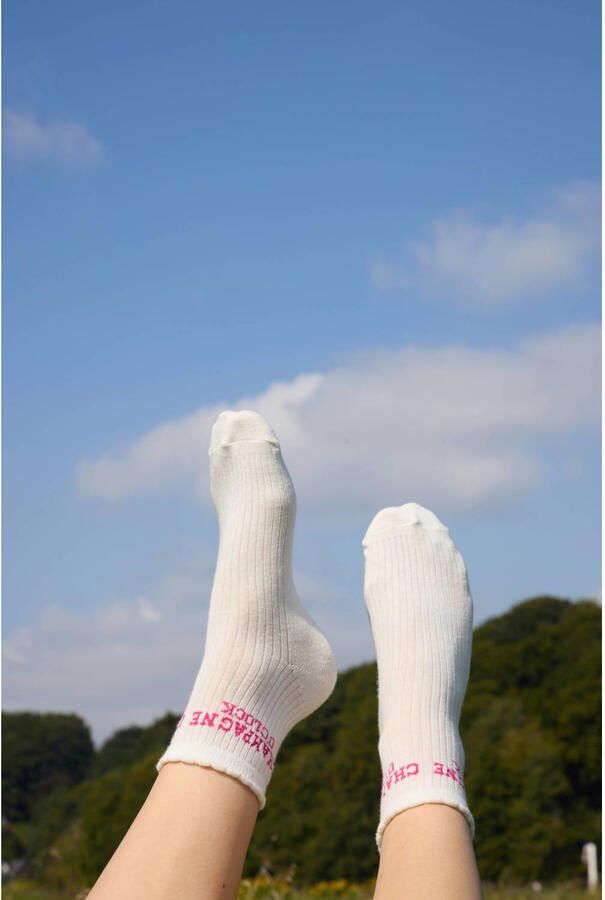 ICHI sokken IACILLE wit roze - Foto 3