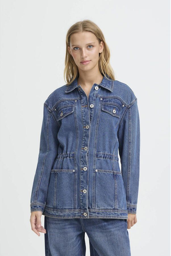 ICHI spijkerjas medium blue denim