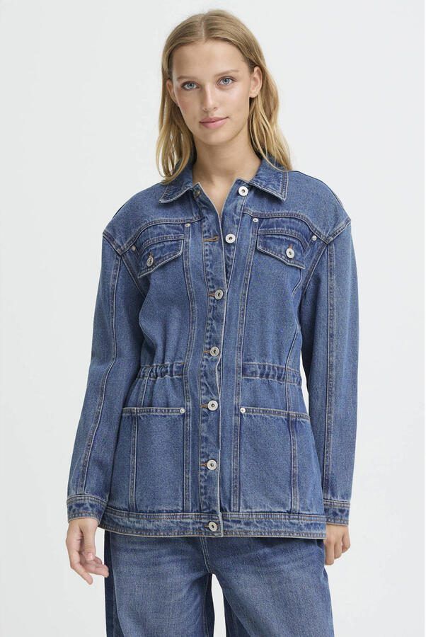ICHI spijkerjas medium blue denim