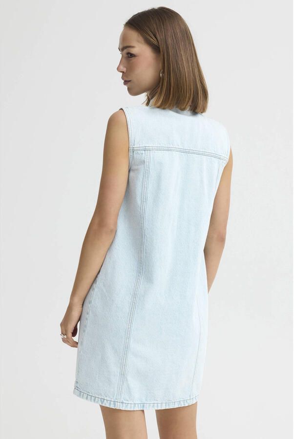 ICHI spijkerjurk light blue denim - Foto 2