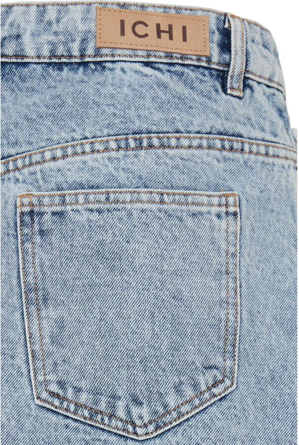 ICHI spijkerrok medium blue denim