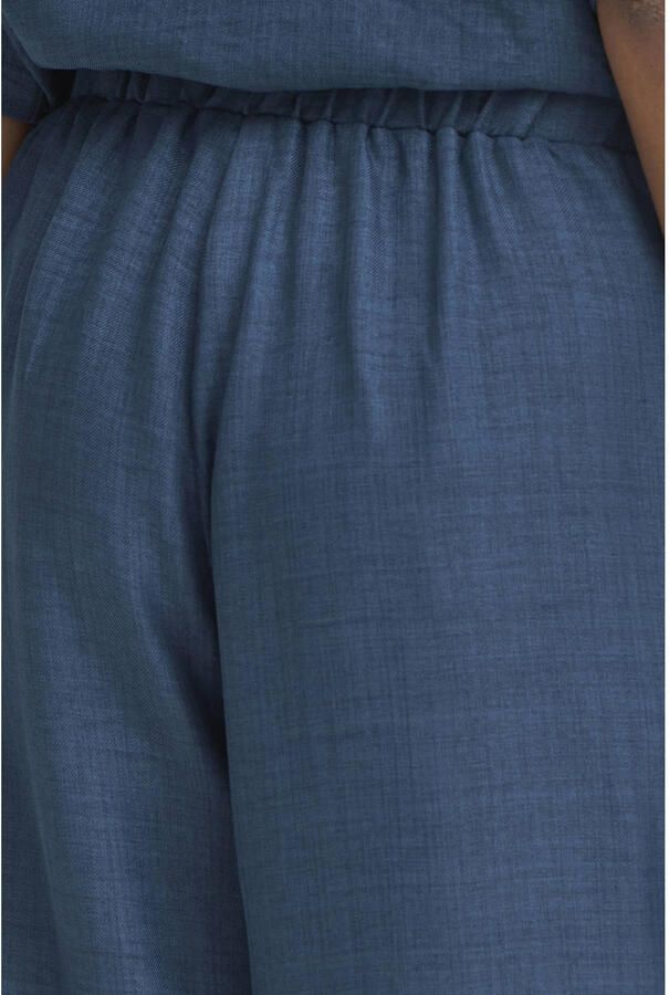 ICHI straight high waist casual broek blauw - Foto 2