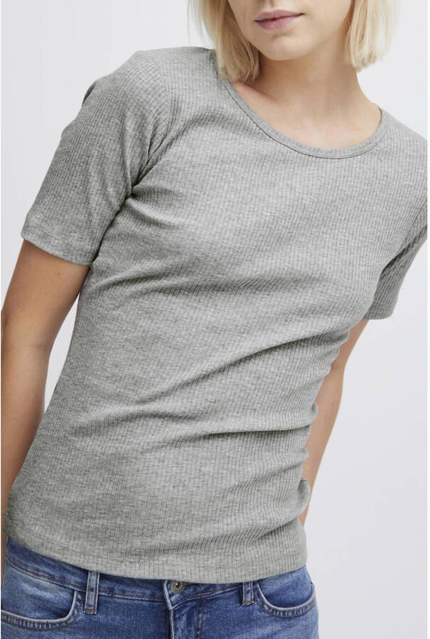 ICHI T-shirt grijs