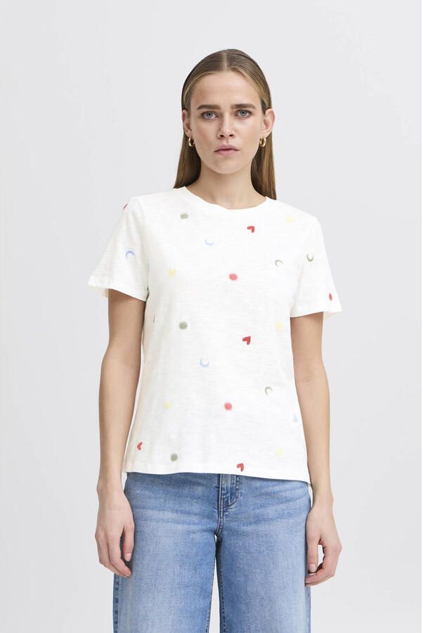 Ichi T-shirt met geribde ronde hals model 'OLYA' - Foto 2