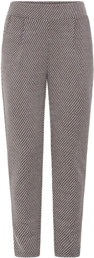 ICHI tapered gestreepte broek bruin - Foto 2