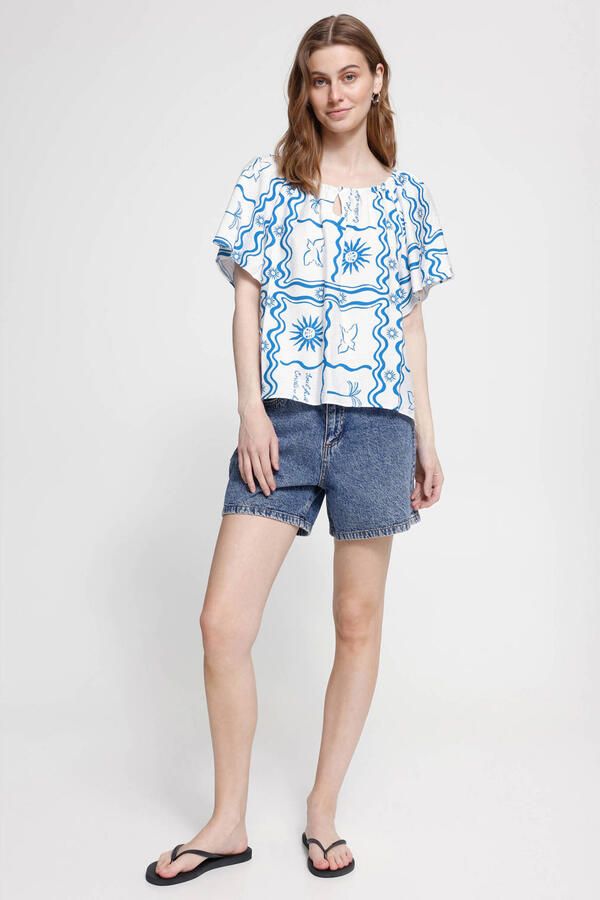 ICHI top blauw - Foto 2