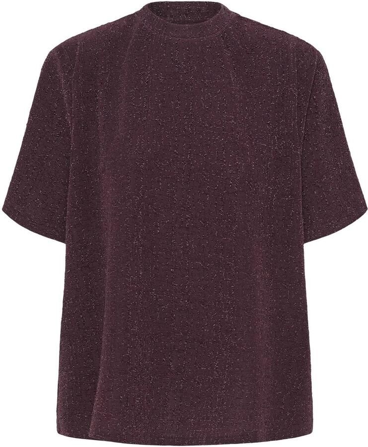 ICHI top met glitters donkerpaars